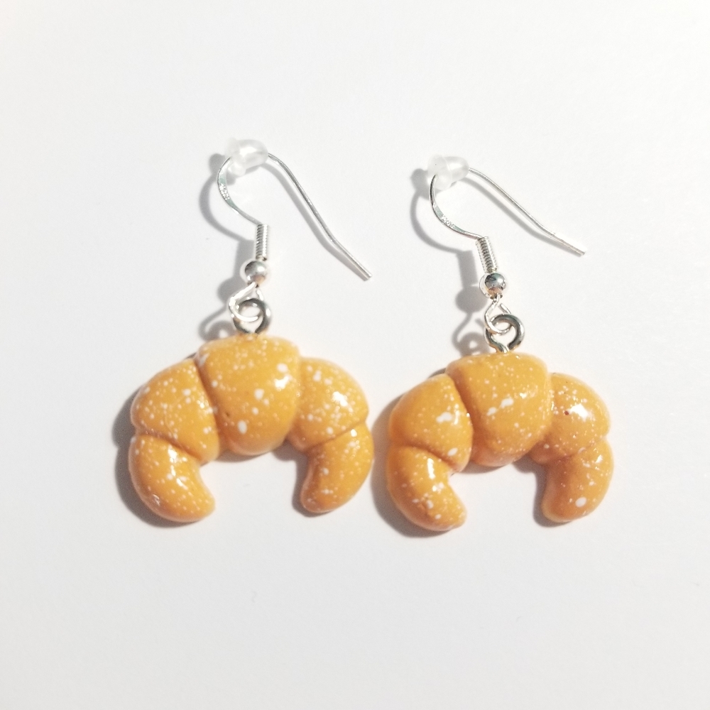 Powdered Croissant Earrings